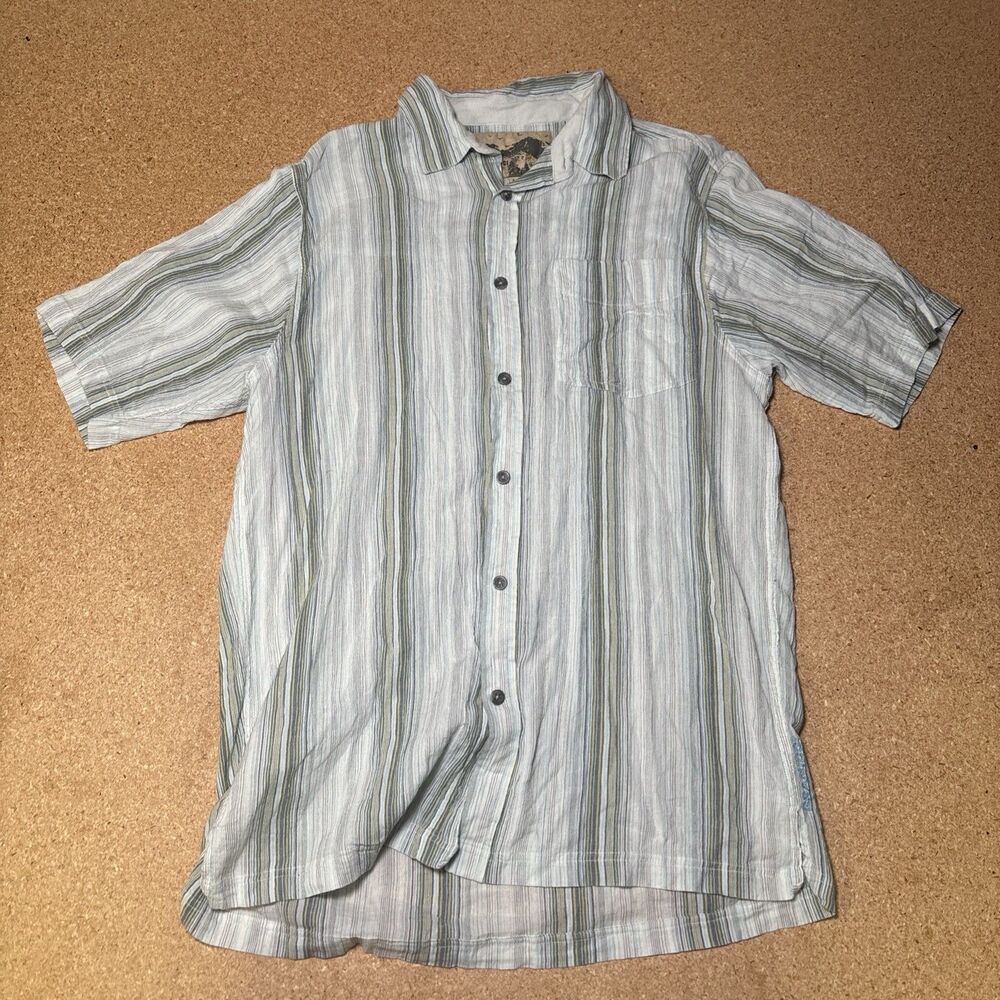 Gramicci Button Up Shirt Mens L Cotton Short Sleeve Casual Collared Front Pocket